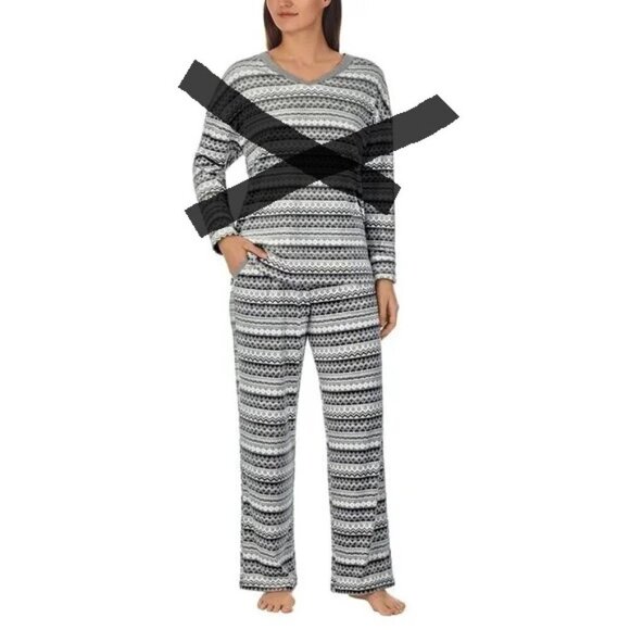 NWOT Nautica Silky Fleece PJ BOTTOMS ONLY | Grey/White - Picture 1 of 3